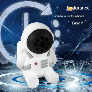 האסטרונאוט החדש חכם אלחוטי אסטרונאוט Bluetooth רמקול מיני אינטליגנטי סאב נייד, מערכת סאונד