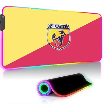 א-abarths הלוגו של מכונית מגניב HD גדול RGB משטח עכבר אופנה מקלדת משחקים אנטי להחליק LED Mousepad מחשב Office שולחן זוהר לשחק מחצלת