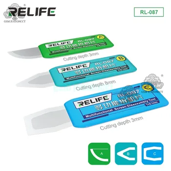 RELIFE RL-087 3 ב-1 רב תכליתי מסך פירוק להב סט כלי עבור טלפון נייד מסך מעוגל קצוות המסך תיקון כלים
