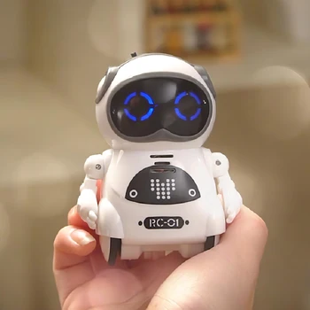 כיס RC רובוט מדבר אינטראקטיבי דיאלוג זיהוי קול להקליט שירה ריקוד מיני RC רובוט ילדים צעצועים חג המולד מתנת