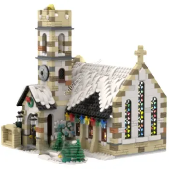1883PCS החורף המדינה הכנסייה מודולרי MOC יצירתי מודל אבני בניין אדריכלות DIY חינוך הרכבה דגם צעצועים מתנות