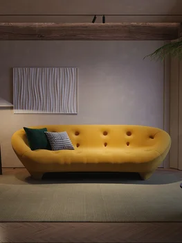נורדי בד הספה, אור יוקרה, פשטות מודרנית, שלושה האדם מעצב למשוך אבזם מזדמן הספה