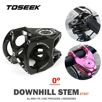 TOSEEK ST007 MTB גזע 0 מעלות 32mm/45mm האולטרה חוזק גבוה קצר הכידון גזע סגסוגת אלומיניום חלול החוצה אופניים גזע
