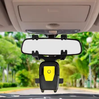 המכונית מראה אחורית מחזיק טלפון המראה האחורית קליפ GPS טלפון נייד בעל 360 מעלות Rotatable הנייד האוניברסלי הר