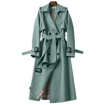 אופנה חגורת מעיל נשים חדש כפול עם חזה בינוני ארוך נשים תעלה באיכות גבוהה מעיל מעיל מעיל רוח נשית מעיל