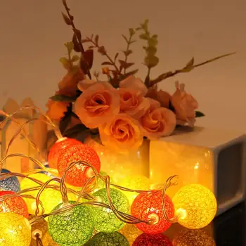 מופעל על סוללה LED אורות מחרוזת 10LED קש הכדור מחרוזת אור פיות מנורה דקורטיבית עבור חג המולד מסיבת החתונה.