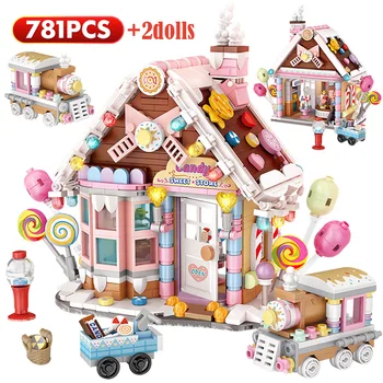 781pcs מיני רומנטי ממתקים הבית אבני הבניין החברים קטר דמויות לקישוט הבית Diy לבנים צעצועים לילדים בנות מתנה