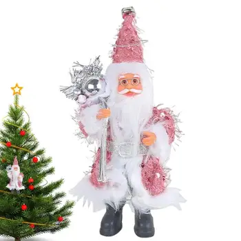 סנטה קלאוס, קישוטים על עץ חג המולד בובת חג המולד אספקה מלאכה מודפס פאייטים עץ חג המולד תליון מתנות לאמא אבא