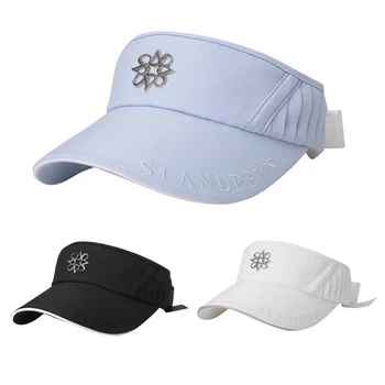 Standrews גולף כובע 2023 נשים חדשות מתכוונן תחרה קשת שמשיה ריק כובע גולף ספורט לנשימה Uv קאפ