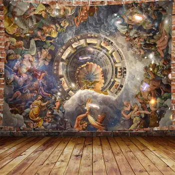 רויאל התקרה צובעים מרבדים פנטזיה מהמאה ה-18 הקלאסית הבארוק ציור קיר שטיח, 60