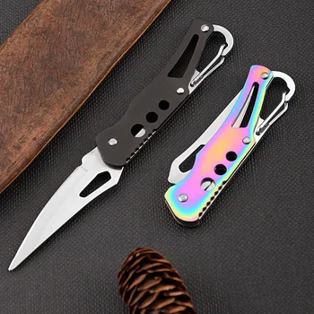 EDC סכין חיצוני מיני מפתח שרשרת סכין נייד קילוף קיפול פירות סכין טקטי הישרדות סכין ציד קמפינג