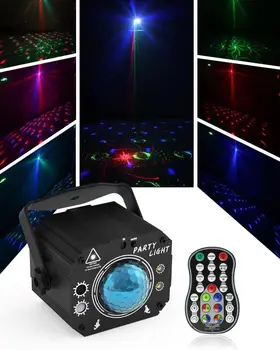 2IN1 דיסקו קסם כדור לייזר DJ שלב אור LED שלט רחוק המנצנץ קול הופעל על מועדון יום הולדת מסיבת ליל כל הקדושים מועדון בר