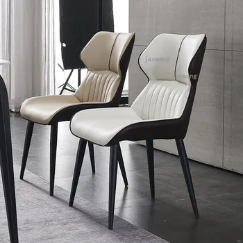 עור מותאם אישית כסאות אוכל נורדי הביתה משענת ישיבת כסא ריהוט חדר שינה איטלקי אור יוקרה האוכל הכיסא המודרני