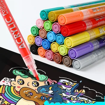 צבע אקרילי סמנים,24 צבעים לצבוע עטים,1.0 מ 