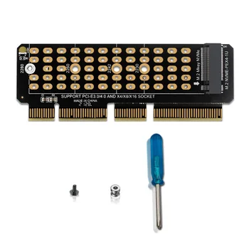 M2 NVMe מתאם כרטיס M2 SSD NVME כדי PCIE 4.0 X4 קמה כרטיס הכונן הקשיח תומך מתאם MKEY מתאם עבור 1U Server