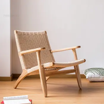 יפנית קש סלון כסאות נורדי הפנאי כוללים מרפסת הכורסה בבית רהיטים עצלן יחיד ספה כסא האוכל הכיסא B