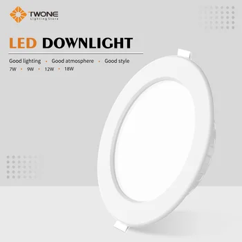 Downlight LED לבן AC220V הזרקורים 7W 9W 12W 18W הפסקה בתוך מנורות תקרה Ultr-דק נוריות בתוך מטבח ביתי בסלון תאורה