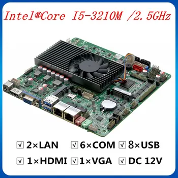17CM תעשייתי לוח אם Mini ITX Mainboard DDR3 Intel Core i5 3210M 2.5 ג ' יגה הרץ עם VGA LVDS HDMI 2 LAN 6 COM DC 12V קופה