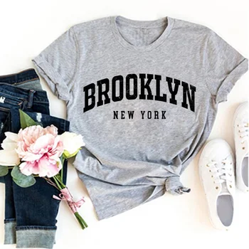 ברוקלין ניו יורק חולצת נשים מעצב harajuku Y2K טי שירט ילדה גרפי y2k 2000 בגדים