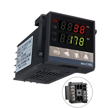אזעקה רקס-C100 110V כדי 240V 0 עד 1300 מעלות המכשיר הדיגיטלי בקר טמפרטורה PID ערכות עם K סוג המכשיר חיישן