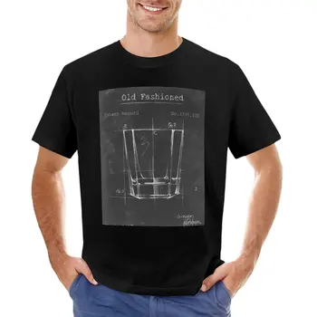 מיושן זכוכית שרטוט פטנטים דיאגרמה טי-שירט מצחיק חולצות גברים חולצות t