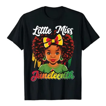 ילדים קטנים מיס Juneteenth החולצה ילדה הפעוט היסטוריה שחורה חולצה אפרו-אמריקאי חופש ועצמאות גרפי טי מקסימום