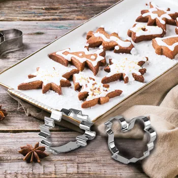 15Pcs/סט DIY לקשט עוגה כלים חג מולד קריקטורה ביסקוויט עובש חותכי עוגיות סט נירוסטה אפייה תבנית עוגיות כלים