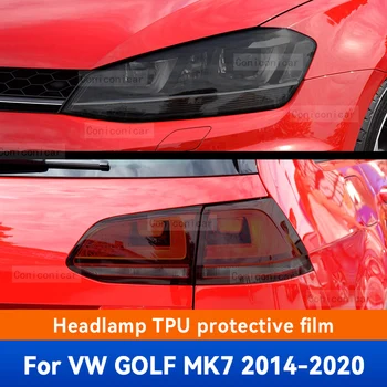 עבור פולקסווגן פולקסווגן הגולף MK7 2014-2020 מכוניות שחור TPU סרט מגן קדמי אור גוון לשנות את צבע המדבקה אביזרים