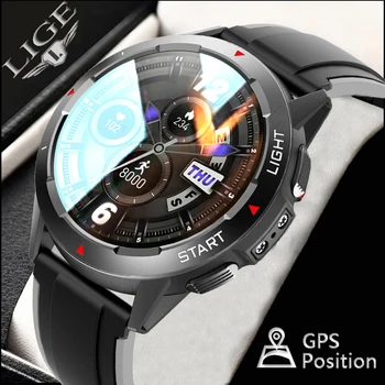 LIGE 2022 מיקום GPS ספורט שעון חכם גברים הבריאות לפקח IP68, עמיד למים מצפן שעונים מד הגובה אדם Smartwatch אנדרואיד