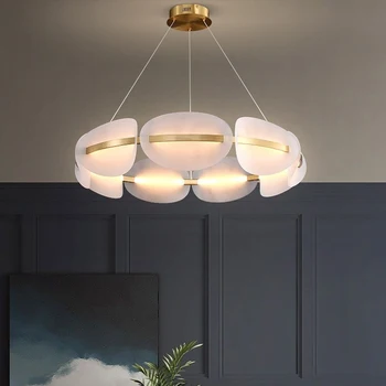 מודרני פשוטה יוקרה LED נברשת אקריליק יצירתי עגול פרח סלון חדר אוכל חדר השינה מנורות דקורטיביות