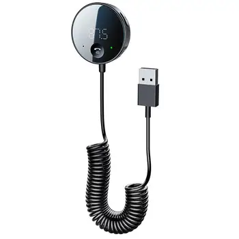 תקשורת רדיו אלחוטית מתאם BT5.0. רכב נגן MP3 מקלט מתאם דיבורית מתקשר אודיו מתאם עם מסך תצוגה מכונית