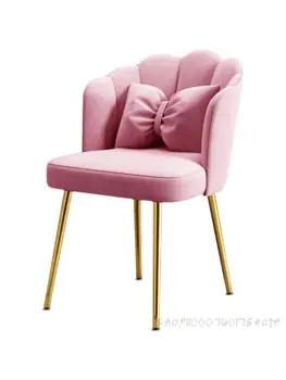 רשת אדום איפור הכיסא השינה בחורה סטודנט חמוד תוספות בסגנון נורדי שידה כיסא מניקור הכיסא משענת פשוטה