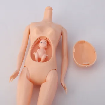 הריון בובה להתלבש בובת גוף בובה יש לה תינוק בבטן, ילדה בובות גוף טבעוני עירום צעצוע של בובת צעצועי ילדים