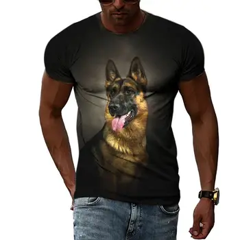 אופנה הקיץ חיה כלב גרפי חולצות T לגברים מזדמן 3D הדפסה טי היפ הופ Harajuku אישיות צוואר עגול שרוול קצר למעלה
