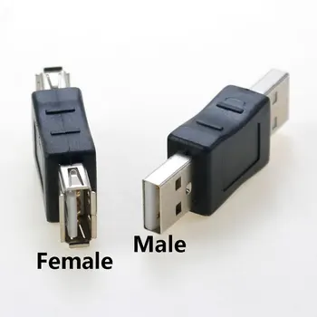1Pcs USB 2.0 זכר USB זכר מתאם ממיר USB 2.0 נקבה לנקבה כבל כבל מצמד מחבר משנה