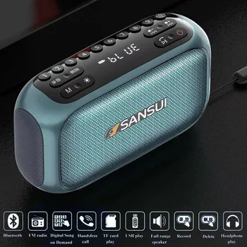 מיני נייד רדיו FM חיצוני כבד בס Bluetooth רמקול מקליט עם תצוגת LED אלחוטית באמצעות דיבורית TF USB נגן מוזיקה MP3