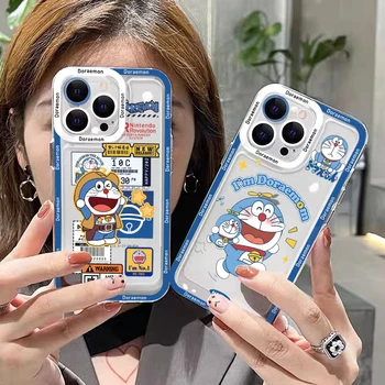 קריקטורה Doraemones מקרה טלפון עבור iPhone 15 14 13 12 11 Pro Mini Max X XR XS 7 8 סה 2020 בתוספת סיליקון רך כיסוי שקוף