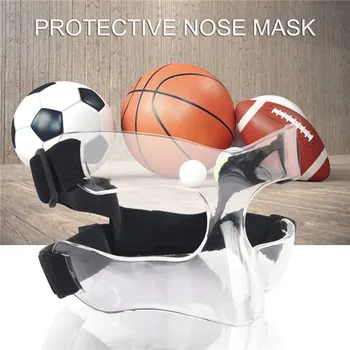ספורט האף הקסדה כדורסל מסיכת האף השומר פנים מגן מסיכת מגן מתכוונן עם רצועה אלסטית אנטי-התנגשות ציוד