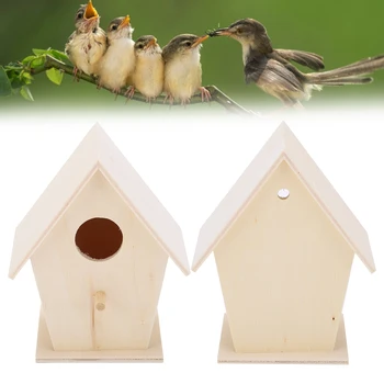 תלוי ציפור בית עץ DIY מזין ציפור בתים עבור קישוטים בבית GardensSingle שכבה מס ' 3