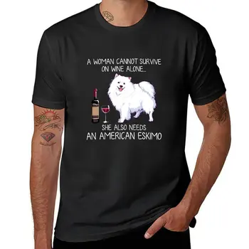 חדש אסקימו אמריקאי ויין מצחיק הכלב טי-שירט חולצות מותאמת אישית לא אנימה בגדים, חולצות, עבור ילד שחור חולצות גברים הבגדים