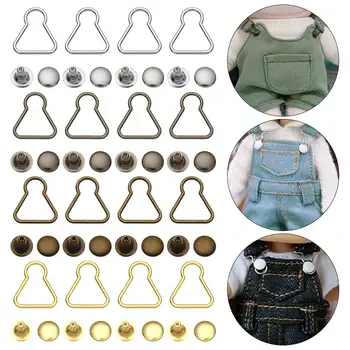 4 סטים מיני בובה חגורת הכפתורים DIY בובה מכנסיים מתכת אבזמי מתאים 1/6 BJD בנות בובות בובה שקיות בגדים אבזמים אביזרים