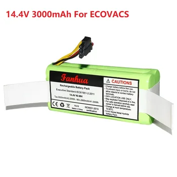14.4 V Ni-MH 3000mAh AA סוללה נטענת עבור Ecovacs Deebot Deepoo X600 ZN605 ZN606 ZN609 שואב אבק רובוט חלק