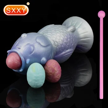 SXXY עבה קוי Ovipositor דילדו ענק סקס אנאלי צעצועים להטיל ביצים מזויפות הפין לגברים נשים מאונן למבוגרים סיליקון אספקה