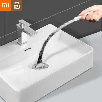 Xiaomi Youpin הצינור לתעלה מברשת שירותים שיער ביוב ניקוי מברשת ניקוי החור מסיר ביוב, צינור ניקוי כלים