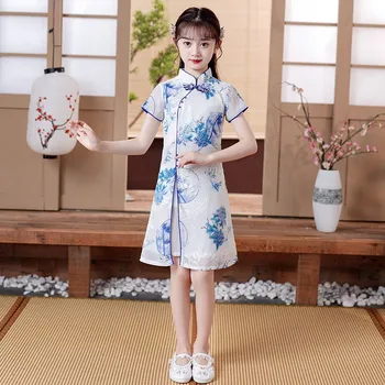 בנות חמודות סיני Cheongsam Hanfu השנה החדשה בגדי ילדים Tangsuit ילדים מסיבת תלבושות צ ' יפאו שמלת תחפושת מתנה