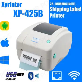 Xprinter תווית ברקוד מדפסת תרמית קבלת מדפסת ברקוד מדפסת 20mm-100mm עם רכב Stipping XP-DT425B