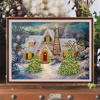 5D DIY חלקית מיוחד בצורת מקדח יהלום ציור חג המולד הבית עיצוב הבית