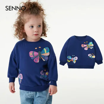 ילדים החולצה של 2023 סתיו החורף חדש קפוצ ' ון ילדה פרפר שטחי כותנה סוודר ילד העליונה.