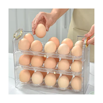 ביצה קופסת עמיד ונוח ביצה להעיף תיבת קל קיבולת ביצה מחזיק עבור מקרר 3 שכבות ירוק