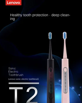Lenovo T2Sonic מברשת שיניים חשמלית שיער רך נטענת רטט הלבנת כתמים הסרת מסטיק הגנה עמיד למים מברשת שיניים